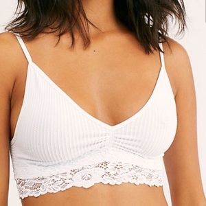 Free People White Lace Bra
